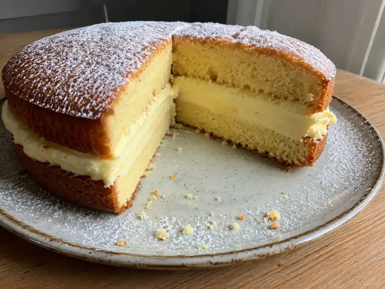 En klassisk sverige kaka med fluffig grädde och pudrat florsocker. Perfekt för fikat!